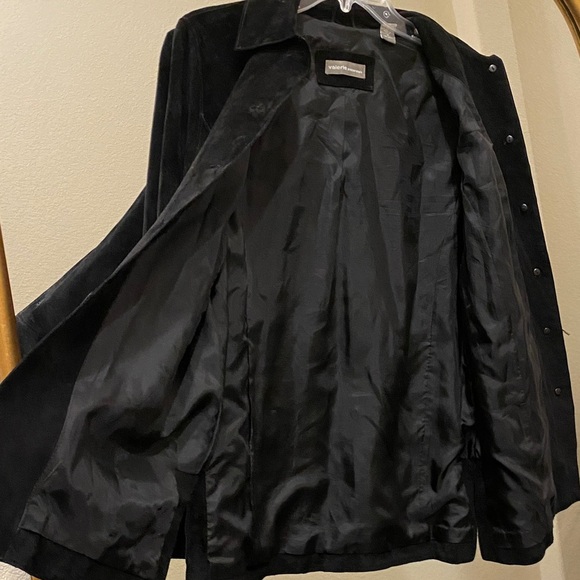 Valerie Separates Elegant Black Suede/Leather Blazer Jacket Size M - Picture 7 of 12